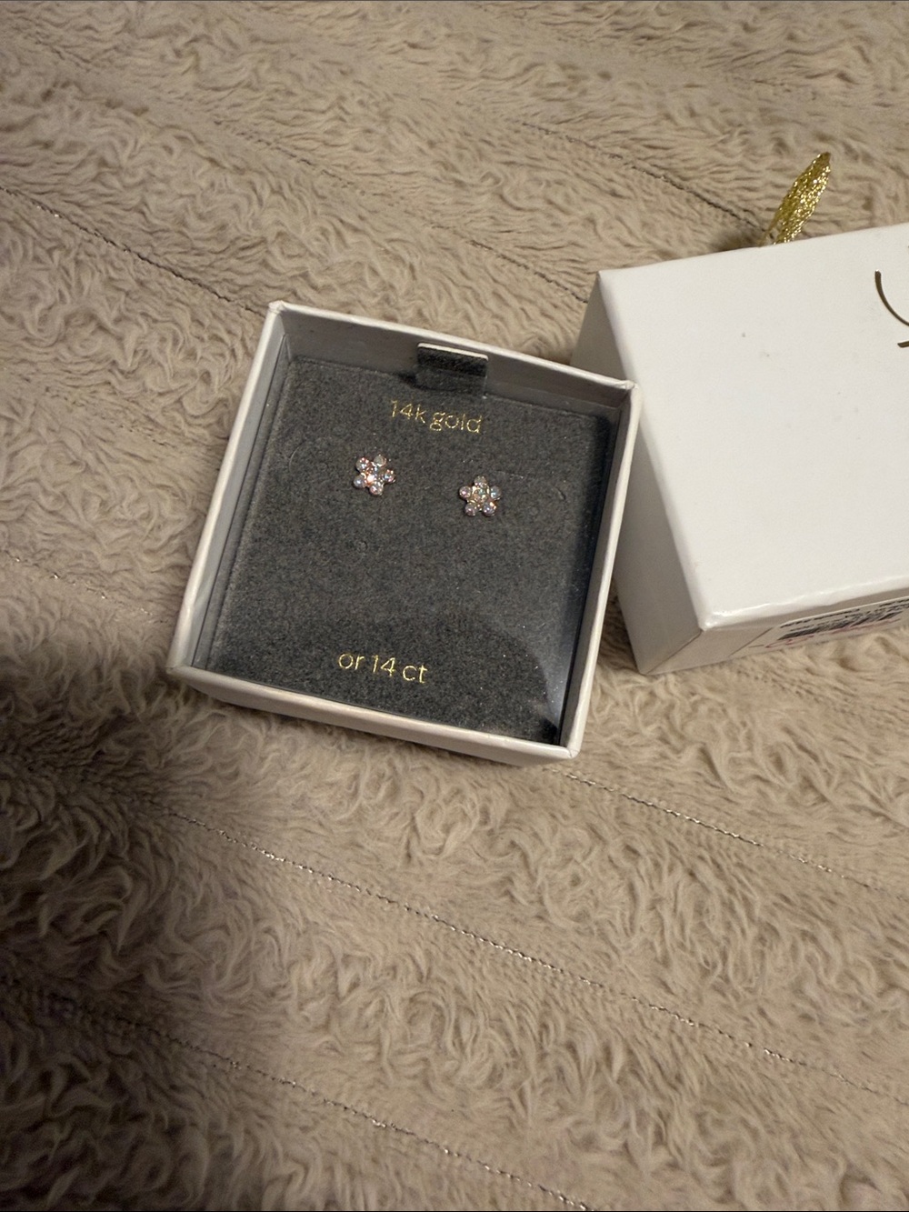Icing 14K Gold Earrings in Box